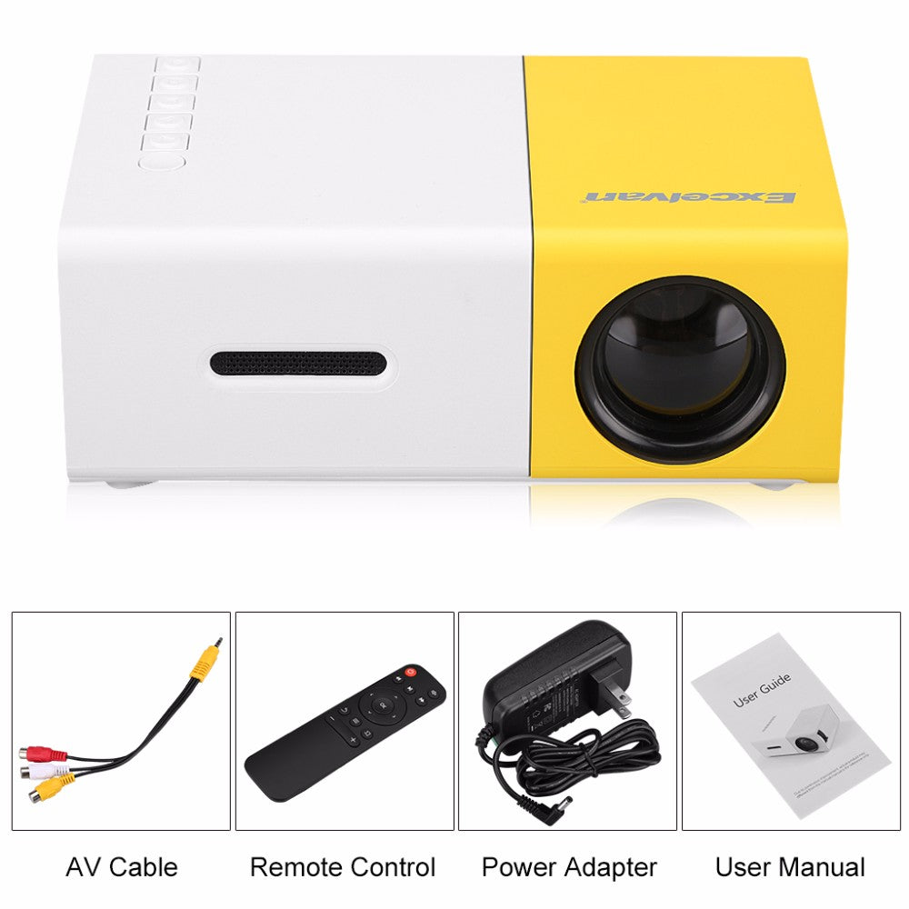 LED Portable Projector 500LM 3.5mm HDMI USB support 1080p
