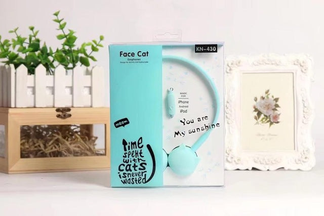 Headphones Lovely Face Cat Music Stereo 3.5MM