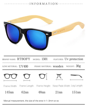 RTBOFY Bamboo Wood Sunglasses