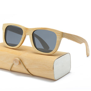 Wood Sunglasses Women square bamboo Handmade with case