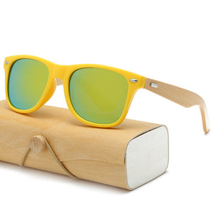 Wood Sunglasses Women square bamboo Handmade with case