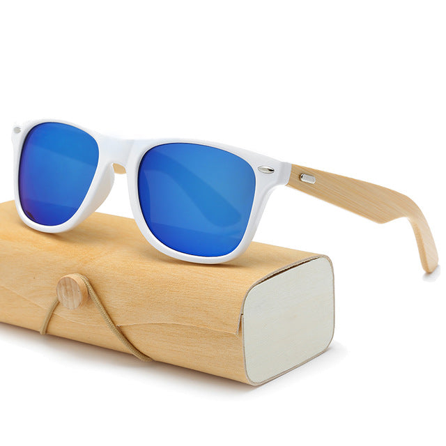 Wood Sunglasses Women square bamboo Handmade with case