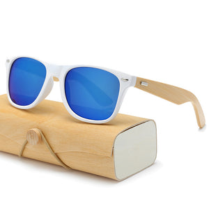 Wood Sunglasses Women square bamboo Handmade with case