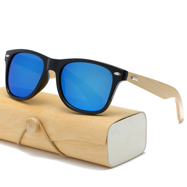 Wood Sunglasses Women square bamboo Handmade with case