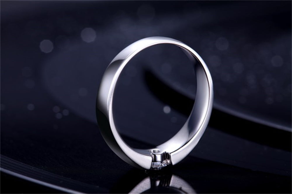 original Solid 925 Silver Rings Set 6mm 1ct CZ Diamant Engagement Rings Jewelry Wedding
