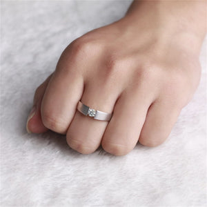 original Solid 925 Silver Rings Set 6mm 1ct CZ Diamant Engagement Rings Jewelry Wedding